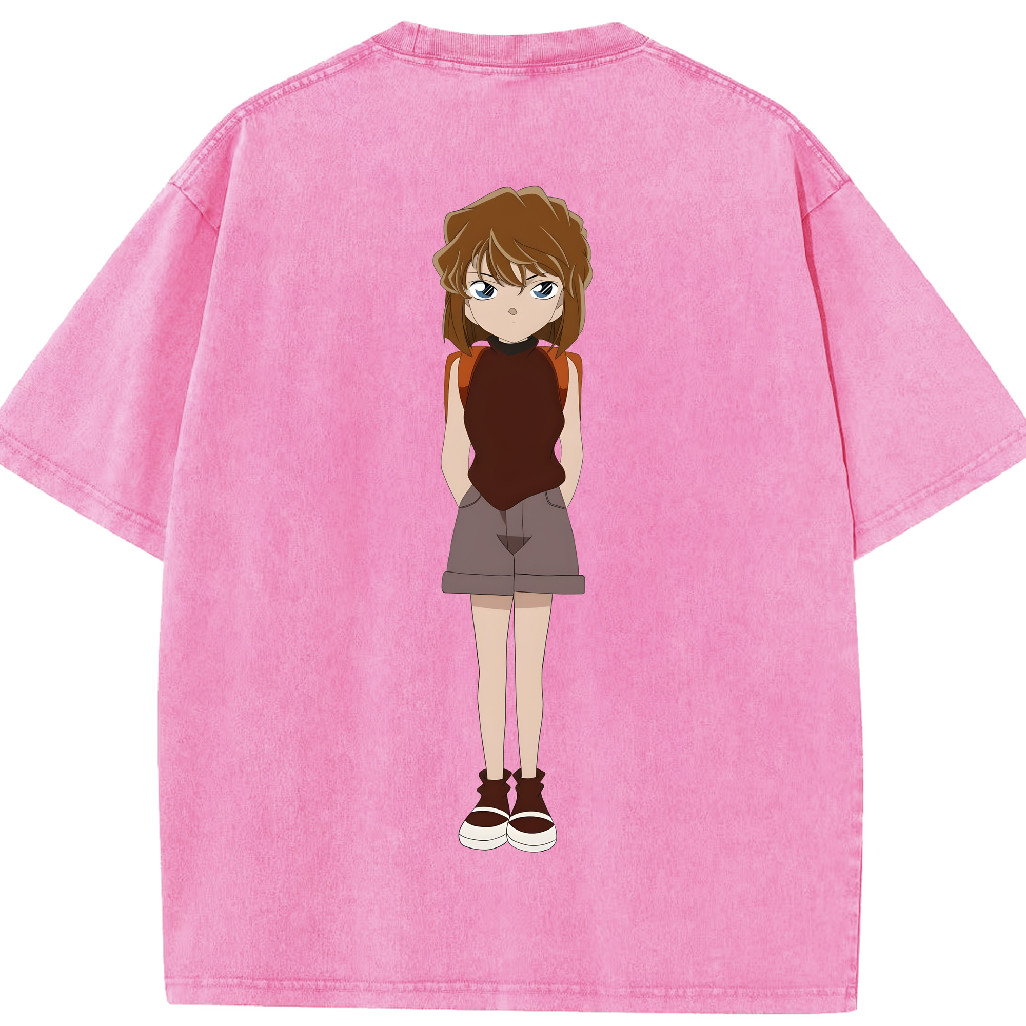 （画像用） 名探偵コナン 灰原 哀 はいばら あい Detective Conan Anita Hailey、Vi Graythorn Haibara Ai 綿100% ヴィンテージ風 半袖Tシャツ（背面プリント）
